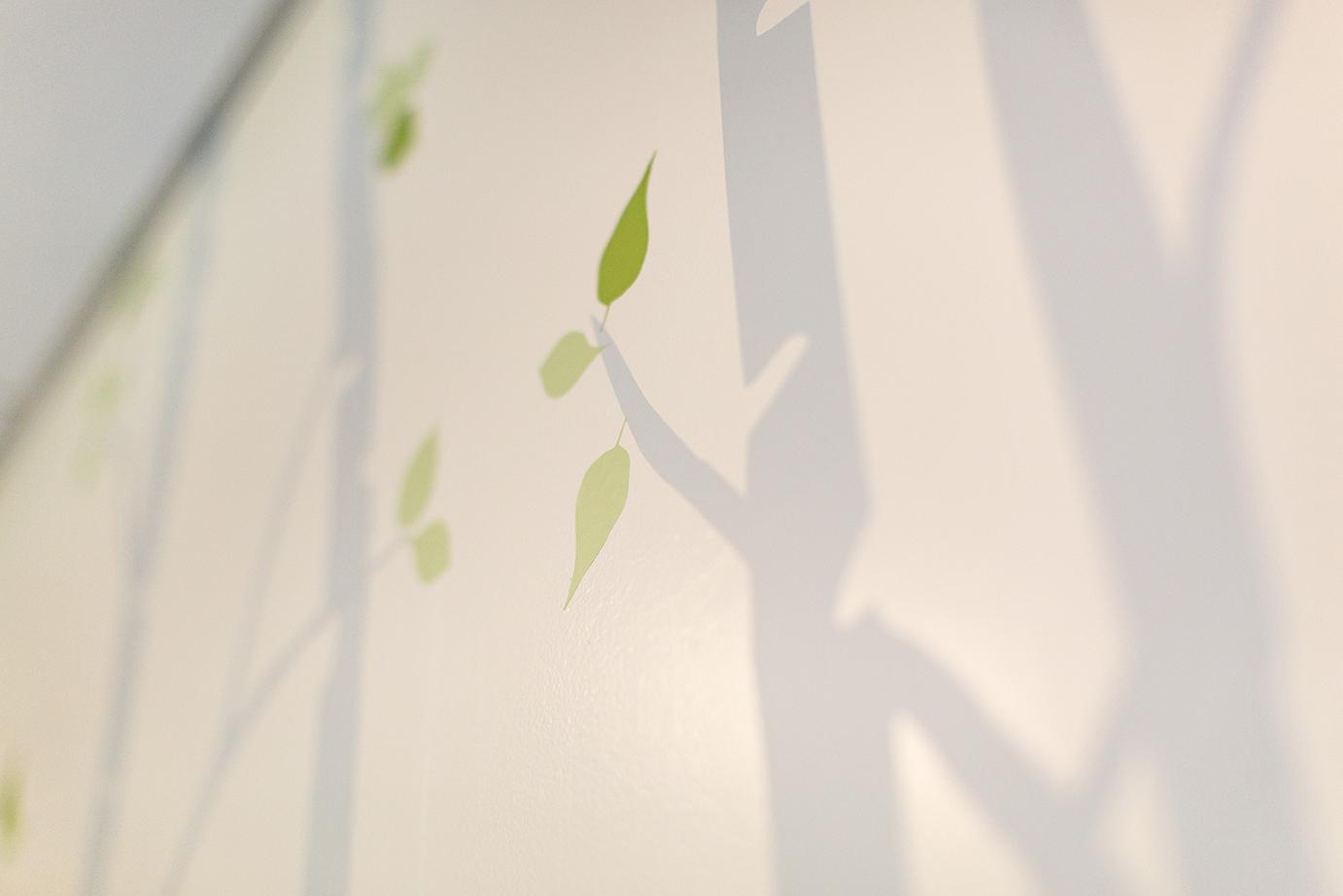 Close up of wall decal